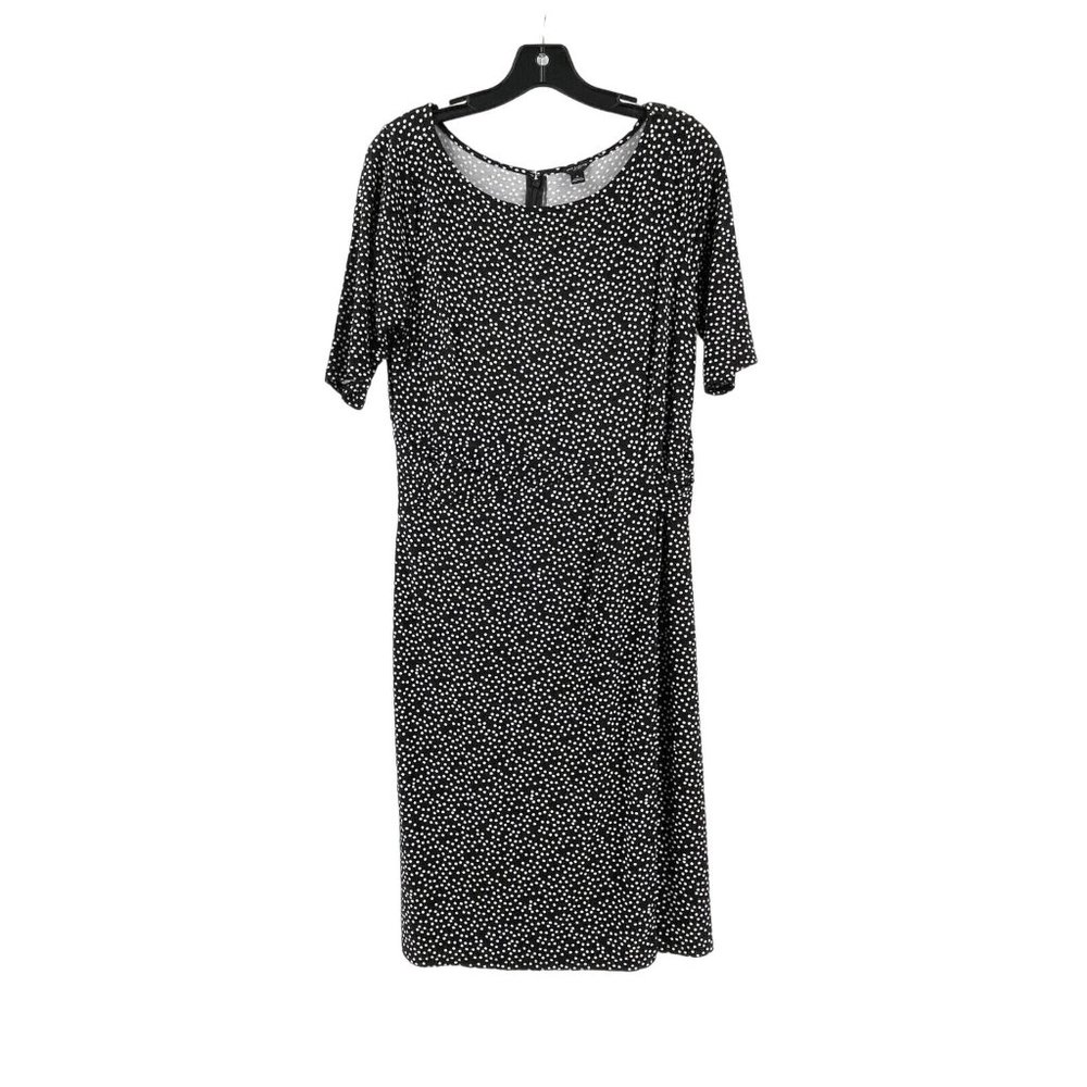 Ann Taylor Women's Black Polka Dot Short Sleeve Cocktail Evening Dress Size 8